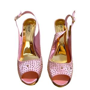 Rhinestone Studded Platform heels